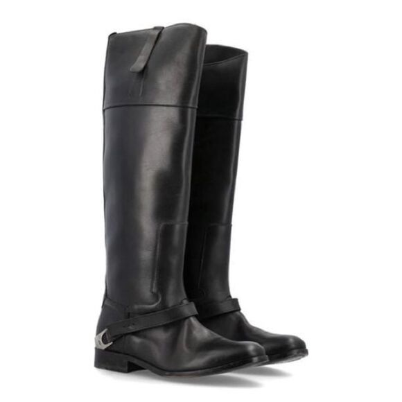 GOLDEN GOOSE Charlie Knee-High Leather Bootstrap Size EU 37 US 7 NWOB READ - Picture 2 of 11